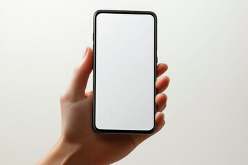Hand Holding Smartphone Mockup Isolated created with Generative AI