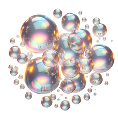Naklejka premium Group of bubbles that are on a transparent background