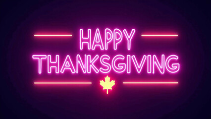 Neon Happy Thanksgiving Sign