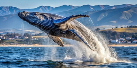 eaching Monterey Bay California wildlife marine life ocean water majestic powerful nature wildlife photography forced perspective animal behavior aerial view sea creature coastal scenery and tourism