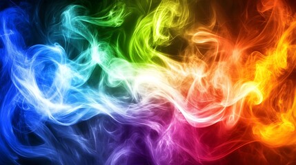 Fototapeta premium Abstract Rainbow Smoke Background Colorful Swirls and Vapor