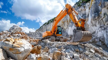 excavator doing work in a construction