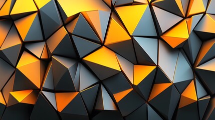 Obraz premium Abstract Geometric Background with Black and Gold Triangles