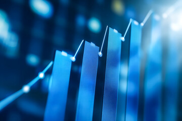 Photo growth graph business chart data diagram on success financial graph presentation 
