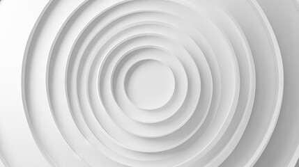 Obraz premium Close-up view of concentric randomly offset white rings or circles with fading background steps, ideal for wallpaper, banners, and modern design projects