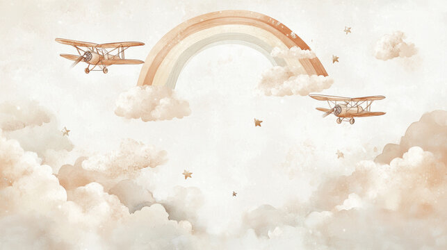 Rainbow Clouds & Planes.