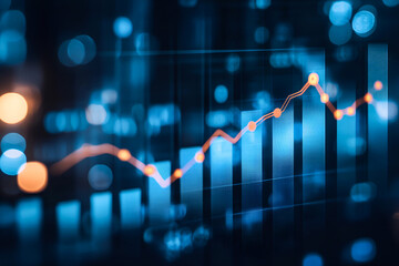 Photo growth graph business chart data diagram on success financial graph presentation 
