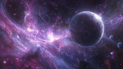 Purple Nebula Planet.