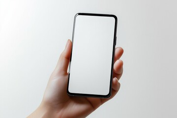 Hand Holding Smartphone Mockup Isolated created with Generative AI