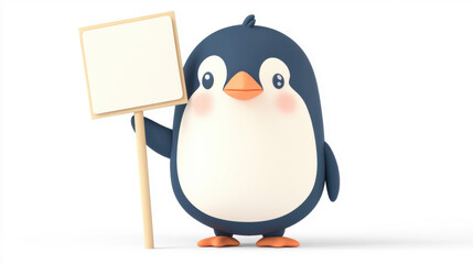 Obraz premium Cute Penguin Sign.