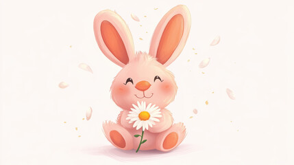 Fototapeta premium Cute Bunny Flower.