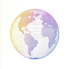 Vibrant globe illustration showcasing a colorful world map with a modern design, perfect for global themes and presentations.