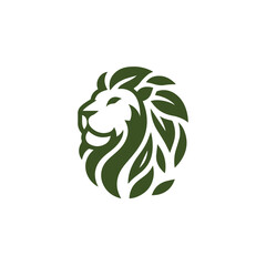 Nature leaf lion logo