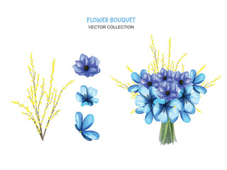Flowers Bouquet Collection Set