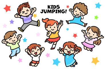 元気な子ども達 ジャンプ