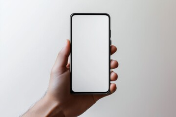 Hand Holding Smartphone Mockup Isolated created with Generative AI