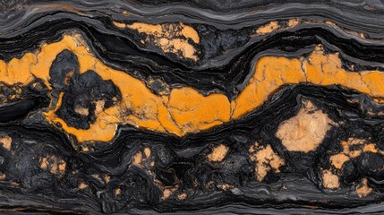 Obraz premium Black and Gold Marble Texture Swirling Stone Background