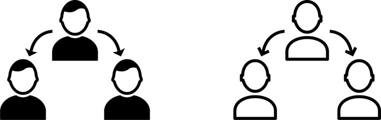 Unique Connected Profiles Vector Icon