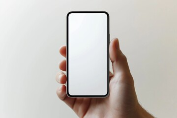 Hand Holding Smartphone Mockup Isolated created with Generative AI