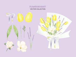 Flowers Bouquet Collection Set