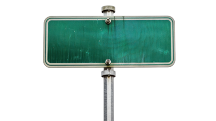Yellow street sign on transparent background