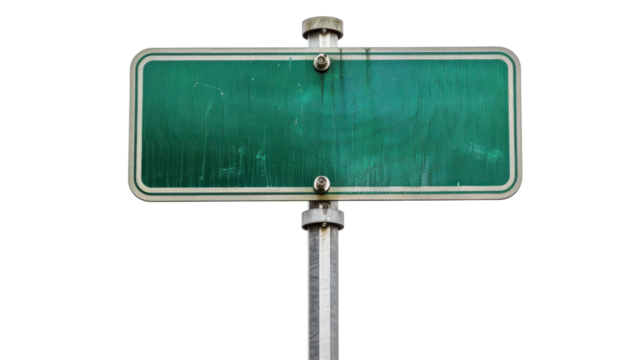 Yellow street sign on transparent background