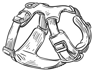 dog harness belt handdrawn illustration