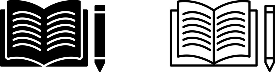 Unique Pencil and Book Vector Icon