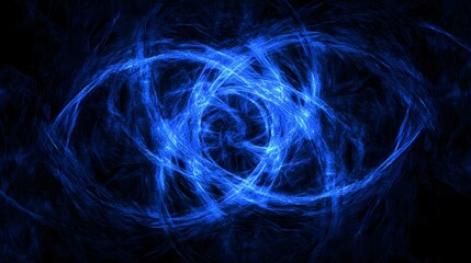 Fototapeta premium Abstract Blue Light Swirls on Black Background
