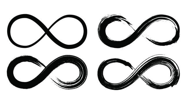 Infinity vector symbol in grunge style