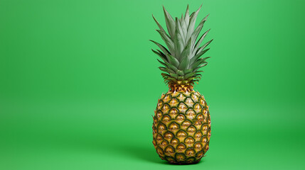 pineapple isolated on a green background