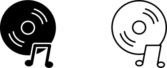 Unique Music CD Vector Icon