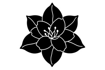 Azalea Vector Silhouette, Azalea flower silhouette clipart isolated on a white background