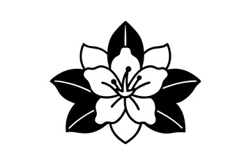 Azalea flower silhouette vector, Azalea silhouette, Azalea silhouette black clipart