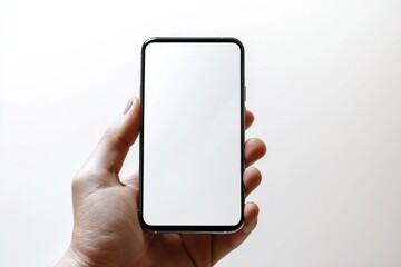 Hand Holding Smartphone Mockup Isolated created with Generative AI