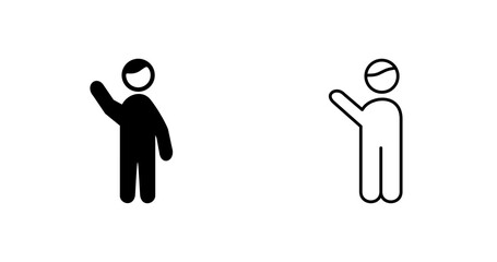 Waving to people Vector Icon