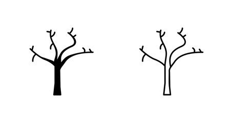 Tree with no Leaves Vector Icon