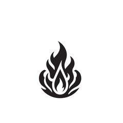 Fire flame silhouette. Fire flame vector design isolated on white background. Fire flame icon, logo.