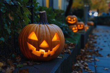 Fototapeta premium jack o lantern in the garden