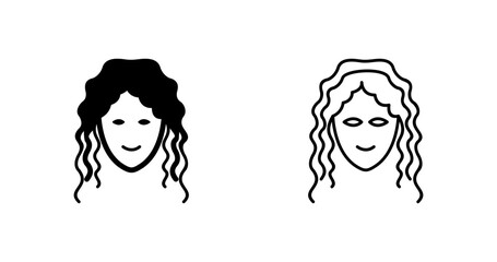 Hair Curly Vector Icon