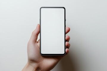 Hand Holding Smartphone Mockup Isolated created with Generative AI