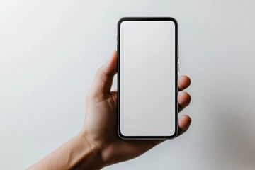 Hand Holding Smartphone Mockup Isolated created with Generative AI