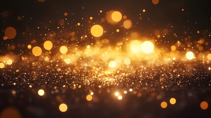 Naklejka premium Abstract Gold Glitter Bokeh Background