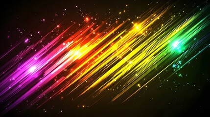 Fototapeta premium Abstract Neon Lights Background Digital Art Glowing Lines