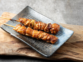 Grilled chicken skewers, seasoned chicken