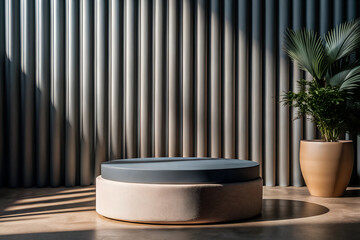 photo minimal empty podium for product presentation on background
