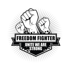 Freedom Fighter Badge Logo Template Design