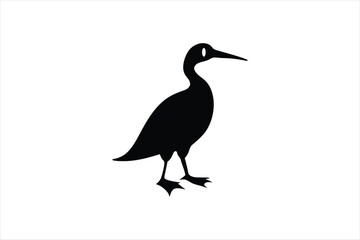 Little cormorant vector art illustration