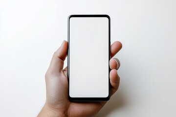 Hand Holding Smartphone Mockup Isolated created with Generative AI