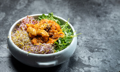 Bibimbap with vegetables and sea squirt